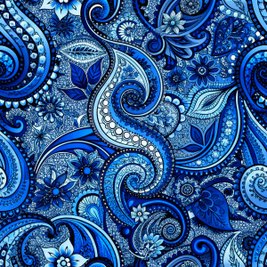 Background texture, Fabric blue paisley. Designed for Fabri-Quilt, this soft double napped flannel is perfect for quilting, apparel, and home decor accents. Colors include black, blue, and white.