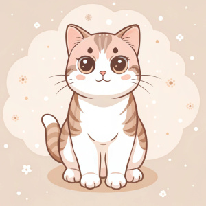 a cute cat  ,Azumanga Daioh style,Aqua
blank background ,in the distance,wide
angle.