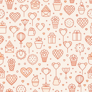 valentine day minimalist doodles for seamless pattern tile, light background