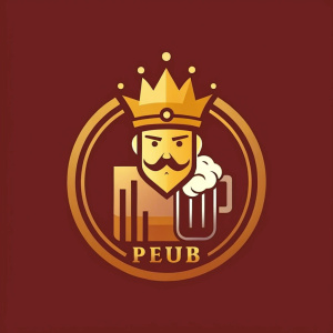 beer pub logo with a king for instagram page