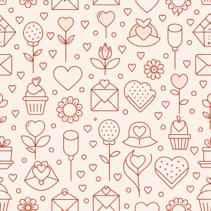 valentine day minimalist doodles for seamless pattern tile, light background