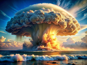The wave after the explosion of nuclear bomb