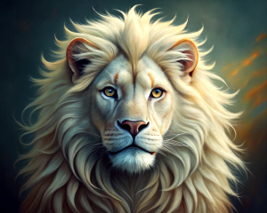 albino lion frontal