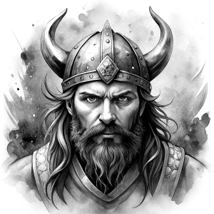 vikings perfect realistic art, high-definition, high-definition grey and black, white background 