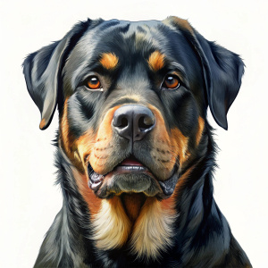 cara de Rottweiler , hiper definicion, cuerpo fuerte, sin fondo de ,la imagen