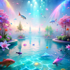  light soft pastel animals swimming in the pool high water level clouds flowers ultra intense transparent crystal effect futuristic dream garden windows    Dreamscape PRISM Effect Holographic liquid  glitter  glam shine effects  glitter  Photoshop Photo Manipulations     very much glitter sparkly fantasized glam Sprinkle Bioluminescent  masterpiece  Magical   Shimmering  ultra  UV Glow Rainbow