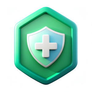 3d health insurance icon (simple, white lable, without light)