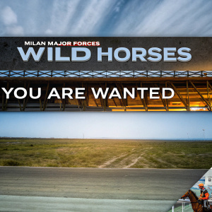 Promotional ad for Milan Major Forces Wild Horses 'You Are Wanted' campaign. Vibrant colors, bold graphics, and large text dominate the eye-catching collage.