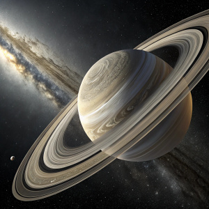 Detailed high-res image of Saturn's rings. Dark background. Intricate layers and textures. Concentric bands with varying shades.