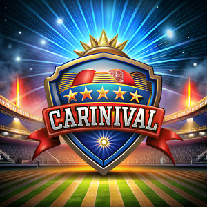  weekend carnival logo casino badge in football stadium