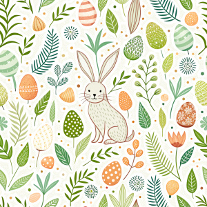 easter minimalist doodles seamless pattern tile, white ground