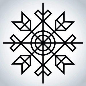 Nordic Runes geometric tattoo design - perfect  high-definition grey and black, white background 