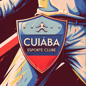 Logo of Cuiabá Esporte Clube featuring a shield shape with green and yellow colors. Bold text reads 'CUIABÁ ESPORTE CLUBE' in a clear, geometric font. Modern, sporty design.