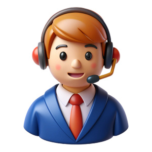 3d icon of human tech support