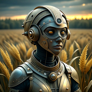 make a apsara robot in a crop field