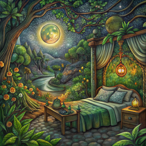 Before my bed, the moonlight shines bright,