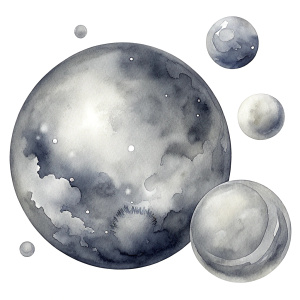 gray colors only Planets against the backdrop of zodiac signs