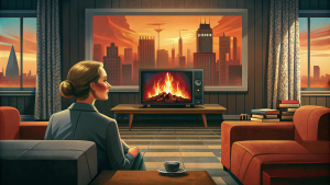 fahrenheit 451, Mildred Montag is watching television