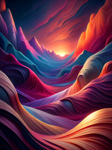 Create a digital artwork with flowing, dynamic lines and contrasting shades.