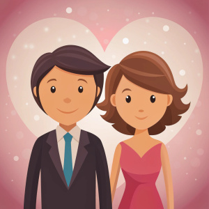 romantic couple cartoon