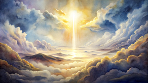 In the ancient times of the Bible, a light shone down from the clouds in the sky