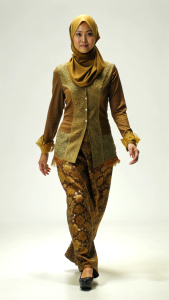 full body, Bali kebaya, hijab, fashion style, walking