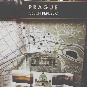 Interactive map of Prague, Czech Republic, highlighting key tourist attractions, street layouts, and detailed descriptions.