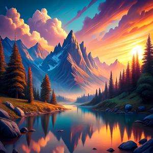 rocky mountain high elevation lake with a beautiful sunrise