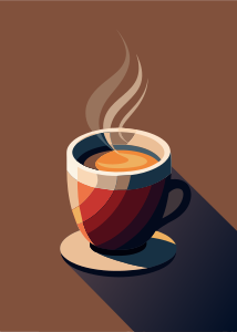 minimal coffee has smoke on emty background - Recraft