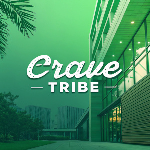 Crave Tribe logo, white text on a bright green backdrop. Modern sans-serif font. Clean and simple design.