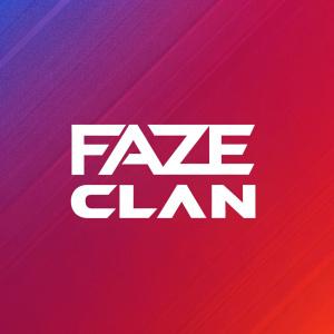 FaZe Clan's emblem in a minimalist design. The logo features a bold, clean font in white against a vibrant, gradient background.