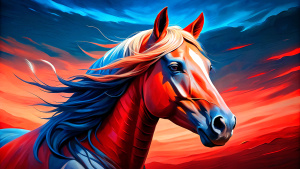 Very detailed horse portrait pop art