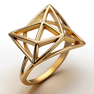 thin geometric diamond gold ring 