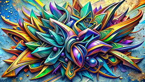 3D graffiti wildstyle on white paper, perfect composition, dynamic and aesthetic, 3D color effects, edgy and modern, ""COPY""