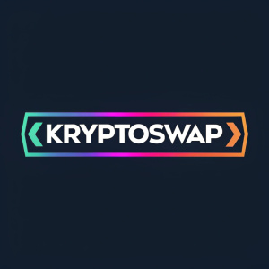 KryptoSwap logo featuring a bold, modern design with a mix of vibrant hues and clean lines. The logo emphasizes the brand name in a simple, yet striking font, making it memorable and versatile for various media.