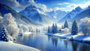 a winter snow scenery