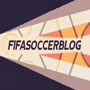 Creative digital design for FIFASoccerblog. Modern and dynamic logo. Bold sans-serif font. Colorful geometric shapes. Sporty vibe.