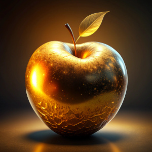 golden apple logo 8k hdr hd super duper ultra realistic