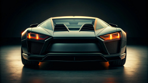 One supercar, new concept, Racing, Rearview, dark style