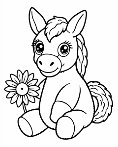 soft toy unicorn with a flower