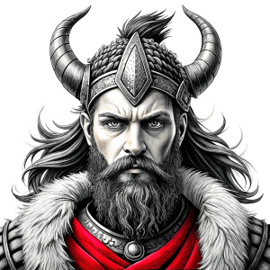 viking ragnar warrior perfect realistic art, high-definition, high-definition grey and black, white background 