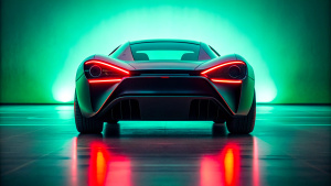 One supercar, new concept, Racing, Rearview, dark style