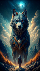 2. Fenrir (Wolf):

Among Loki's most powerful offspring, Fenrir is depicted as a colossal wolf. Its size and strength make it a formidable threat and a compelling character in mythology.