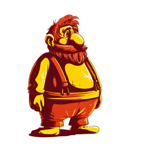 Cartoon character Nigel Thornberry, with broad face, large nose, and striking red facial hair, against a clean white background.