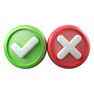 3d True and false symbols, on white background - Recraft