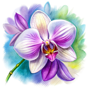 oil paint look stroke line orchid Lavender