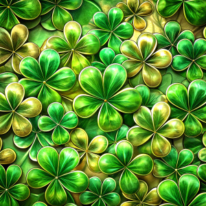 shiny clovers,wallpaper pattern, relief

