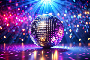 Sparkling Disco Ball Texture Illuminating The Scene Background