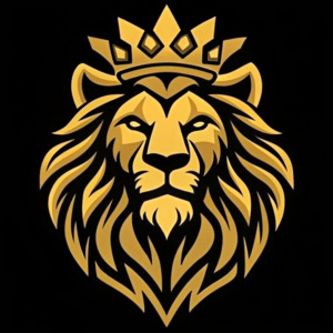 Roaring Lion head logo with crown