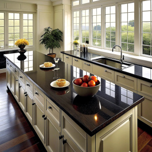 black kitchen countertops